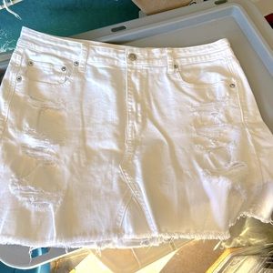 American Eagle denim white skirt